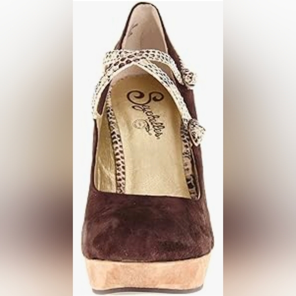 Seychelles Brown Suede Wedge Heels 8 - Picture 4 of 12